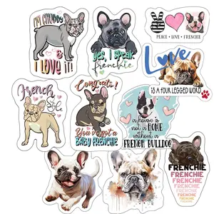 French Bulldog Stickers, Ten Vinyl Stickers Supporting French Bulldog, Great French Bulldog Gift, Decorative Stickers