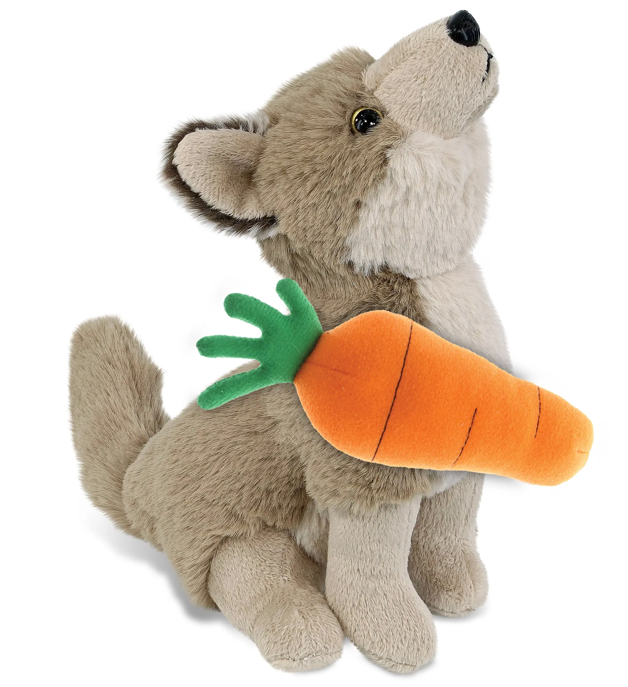DOLLIBU 10.5-Inch Super Soft Polyester Wolf Stuffed Toy - Easter Spring Themed Plush Animal with Carrot, Ideal Personalized Gift for Special Occasions