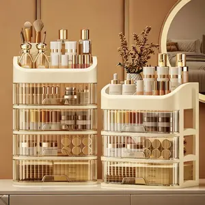 Multifunctional Storage Box with 3-5 Layers & Drawers Multi-Layer Cabinet Organizer for Makeup Living Room Bedroom Office Desktop Bookshelf Gift