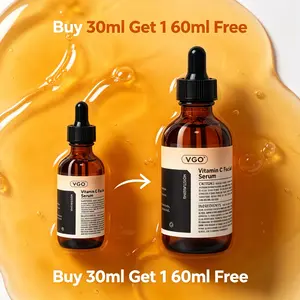 【Buy 30ml VC Serum Get 1 60ml Free】VGO Vitamin C Facial Serum Essence - Radiant & Gentle Cleanser for All Skin Types - 30ml/60ml - Moisturizing & Comforting Daily Skincare Solution Moisture Cleansing Hydrate Hydrating