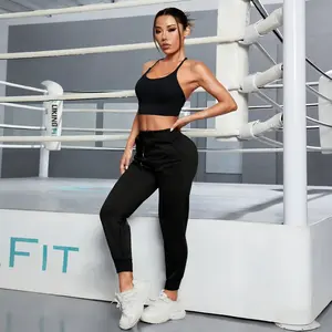 Women's Joggers with Pockets Drawstring Sweatpants for Lounging Jogging Workout and Gym Comfortable Fit Versatile for Various Activities #WideLegPants #BaggyPants #LoungePants #local shipping