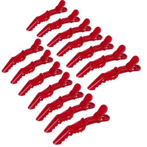 14 Pcs Red Large Alligator Clips for Styling & Sectioning, Professional Strong Hold for Coloring or Cutting – 14 Count for Women, Men, Girls & Teens