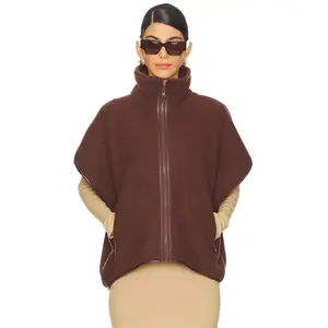 LAMARQUE Eudora Fleece Vest in Chestnut
