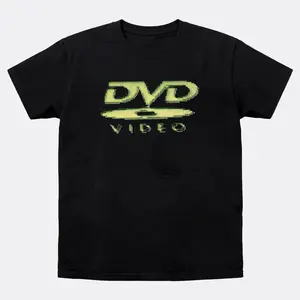 DVD Video Nostalgic Green Logo, Vintage Gaming T-Shirt, 2000s Aesthetic,Retro Softstyle Cotton Tee For Men And Women, Ideal Casual Wear For Film Buffs Cotton Menswear