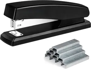 Stapler with 1000 Staples, Office Stapler, 25 Sheet Capacity, Non-Slip, Black Stapler with 1000 Staples, Office Stapler, 25 Sheet Capacity, Non-Slip, Black