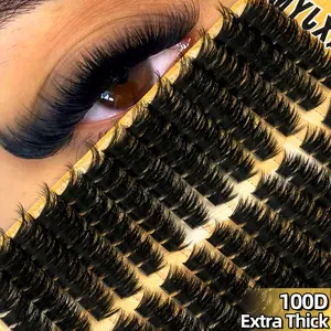 13 Rows 208 Individual Lash Clusters, 100D Curl, 10-18mm, DIY False Lashes, Natural Look, Reusable, for Beginners, Weddings, Travel