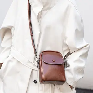 1pc Vintage Crossbody Shoulder Bag, Soft Textured Casual Purse With Adjustable Strap, Button Flap And Zipper Closure Small Pouch, For Women Daily Use And Commuting