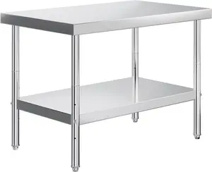 AMERLIFE Stainless Steel Table, Kitchen Prep Table with Adjustable Undershelf, NSF Certified Metal Surface (Includes Wheels & Backsplash) for Home Kitchen, Restaurant, Hotel, and Garage