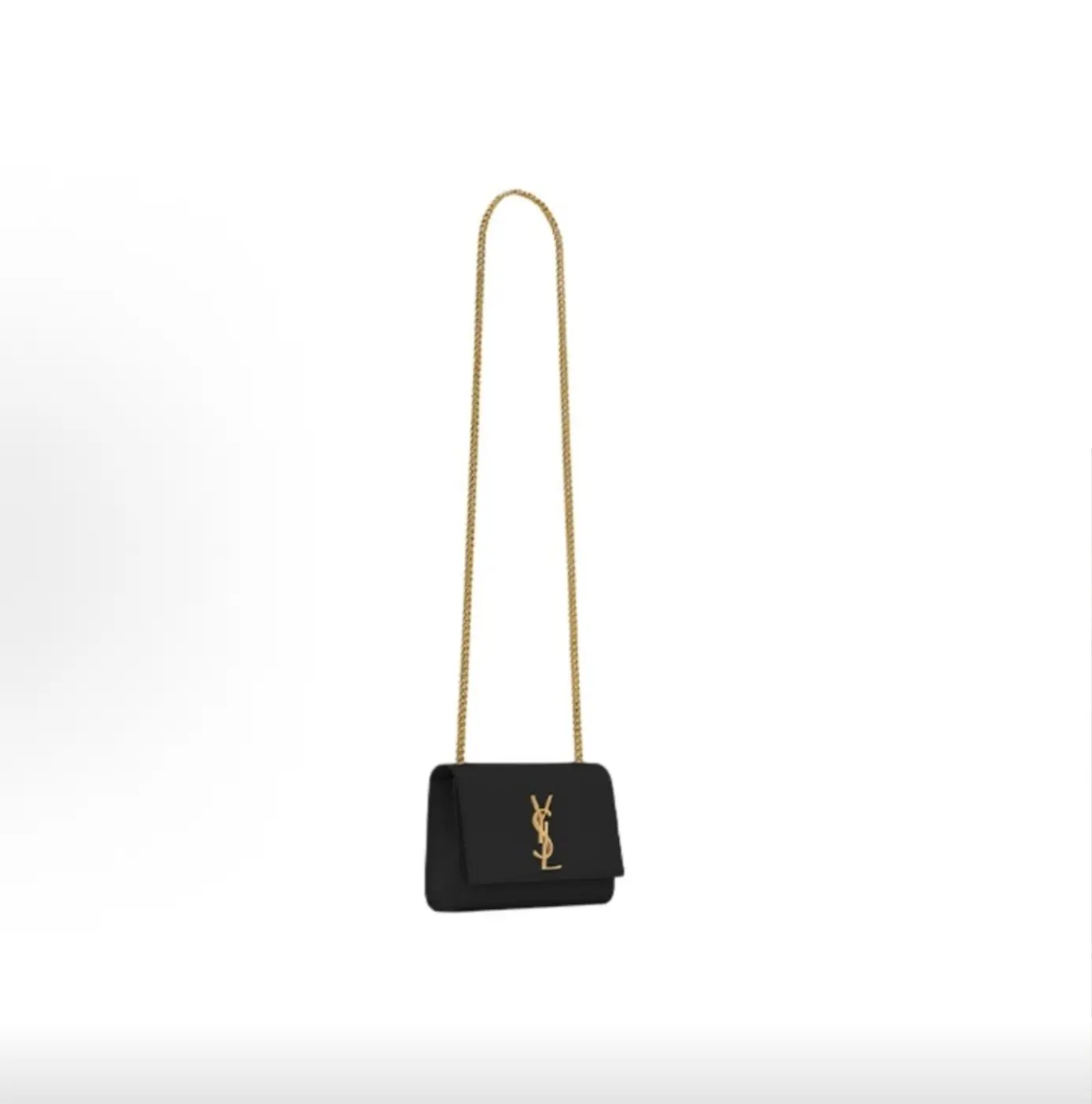 Pre-owned Yves Saint Laurent Saint Laurent Kate Medium Monogram Black Leather Gold Hardware Bag