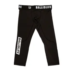 BL3 3/4 Compression Tights in Black with White Logo and Straps