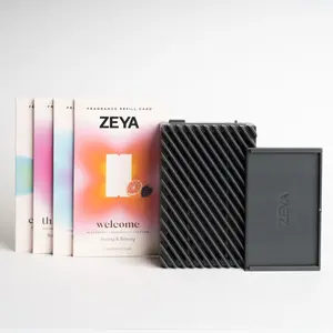 ZEYA | Sampler Bundle -  Portable Fragrance Diffuser with 4 Refill Cards, Cordless Pet-Safe Home Air Freshener