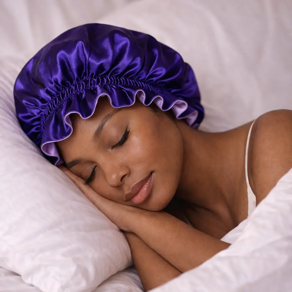Anti Radiation Adjustable Reversible Bonnet for Haircare & Sleep Protection - Silky Satin EMF Shielding Vibrant Colors Sleeping Cap Anti Frizz for Curly Wavy Straight Braids Locs Short Hair Women Men with Elastic Band