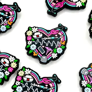 Healthcare Heart Silicone Focal Beads - Beading & Crafting Nurse Doctor DIY