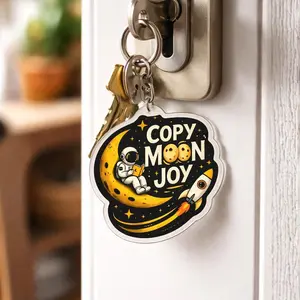 Moon Joy Amigurumi Keychain Space Quote Keyring Sci Fi Fan Gift Heart Bracelet Charm Aesthetic Bag Accessory Multiple Options