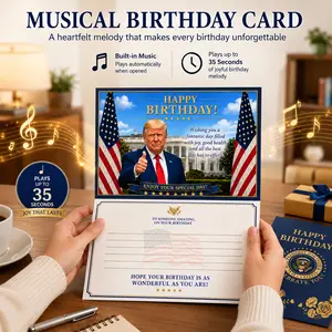 Talking Trump Birthday Card, Plays 35 Seconds of Trump’s Real Voice, 5x7 Size, Fun Style with Built-In Audio Message Feature, High-Quality Funny Gag Card, Perfect Birthday Gift for Mom, Dad, and Friends. grandpa tarjeta regalo musical pop