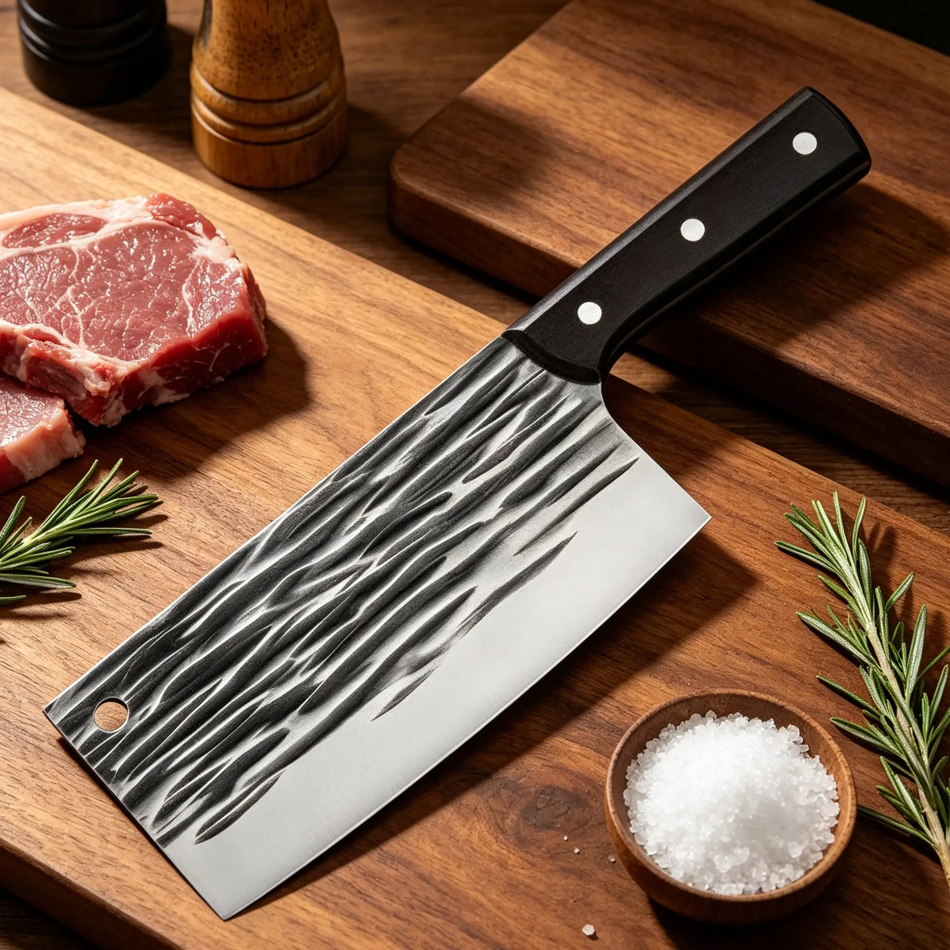 Handmade Chef Knife Meat Cleaver Sharp Slicing KnifeCooking Knife Sashimi Sushi Knife Salmon Fruit VegetableMulti-Purpose Gyuto Knife Forged Butcher Knife with FullTang Handle kitchen Knife for Kitchen, Camping, BBQKitchen Tools Stuff