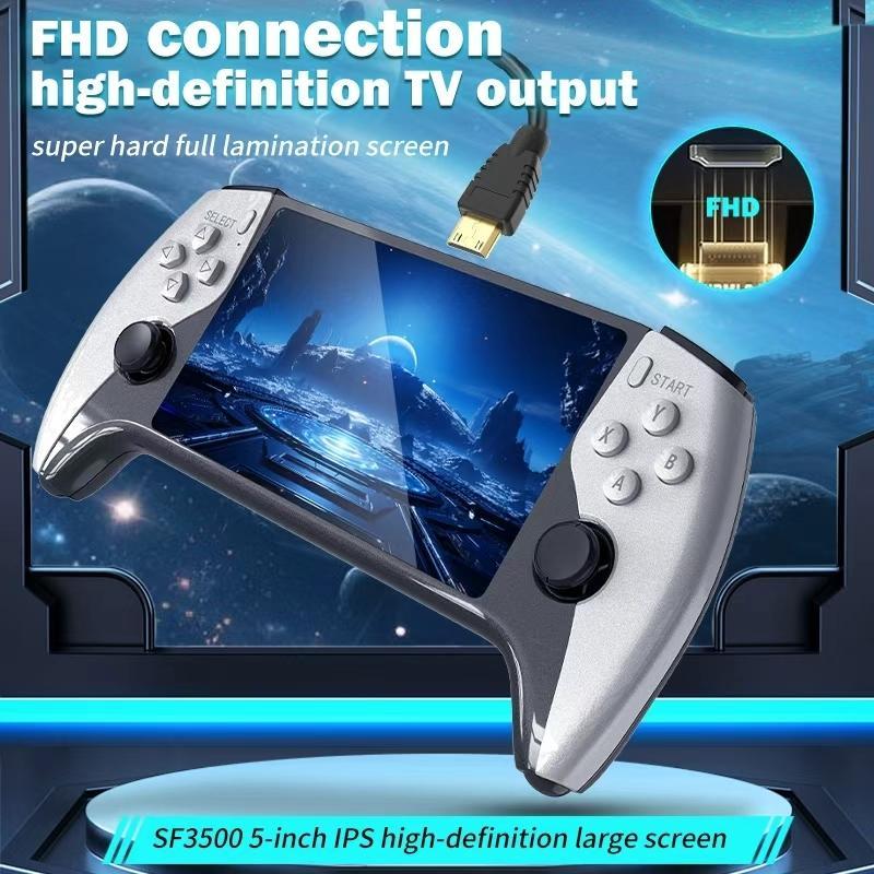 2026 New Sf3500 Upgrade Version Handheld Game Console, 5 Inch IPS Full-HD Screen, 3000mah Long-Lasting Battery, Ideal for Gaming Enthusiasts