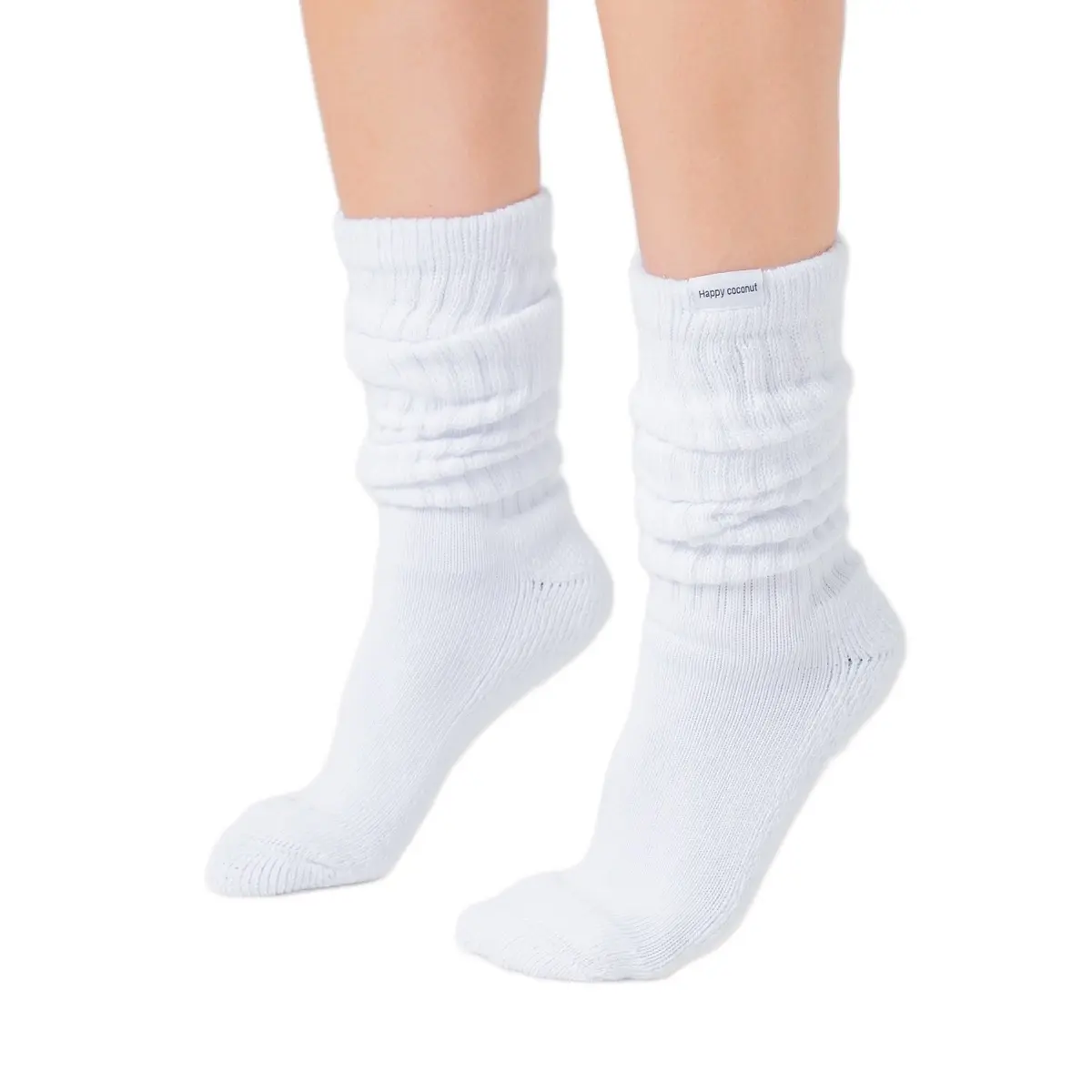 Happy Coconut Women's Basic Scrunch Socks- Soft, Comfy, Breathable Cotton Comfort, Retro Style (Size 9-11) Fit Womenswear lady sock