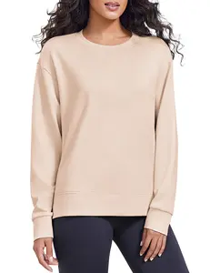 PINSPARK Soft Crewneck Sweatshirt for Women Long Sleeve Lightweight Pullover Yoga Casual Sweatshirts Fall Fashion 2025