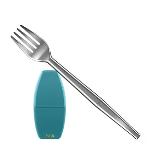 Final Fork Stainless Steel Collapsible Fork, Gold Metal Foldable Fork, Eco-friendly Camping Fork, Pocket Fork With Plastic Case for Travel
