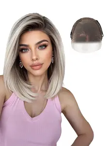 1 Piece Short Straight Lace Front Wig, 12 Inches, Lightweight Breathable, Realistic Hairline, Women's Daily Wear