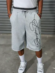 Unisex Street Style Letter Print Shorts, Drawstring Shorts, Summer Trendy Fashion, Y2K Clothing, Skateboard Sports, Skateboard Ready, Couple, Men's Gift