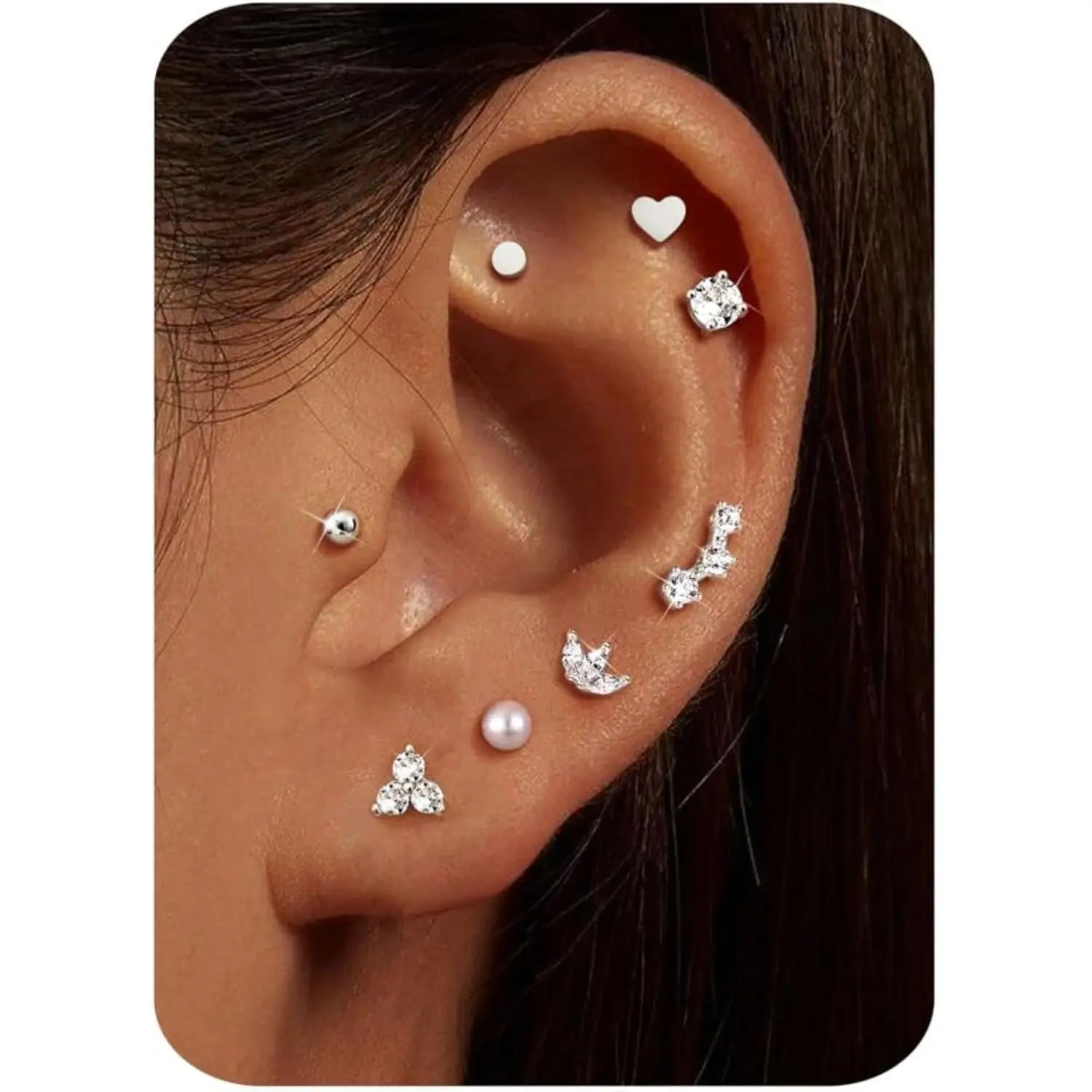 YADOCA Flat Back Earrings for Women Men Hypoallergenic Surgical Steel Earrings for Sensitive Ears 14K Gold Hoop Stud Sleeper Earrings Flatback Cartilage Tragus Helix Piercing Silver/Gold Earrings