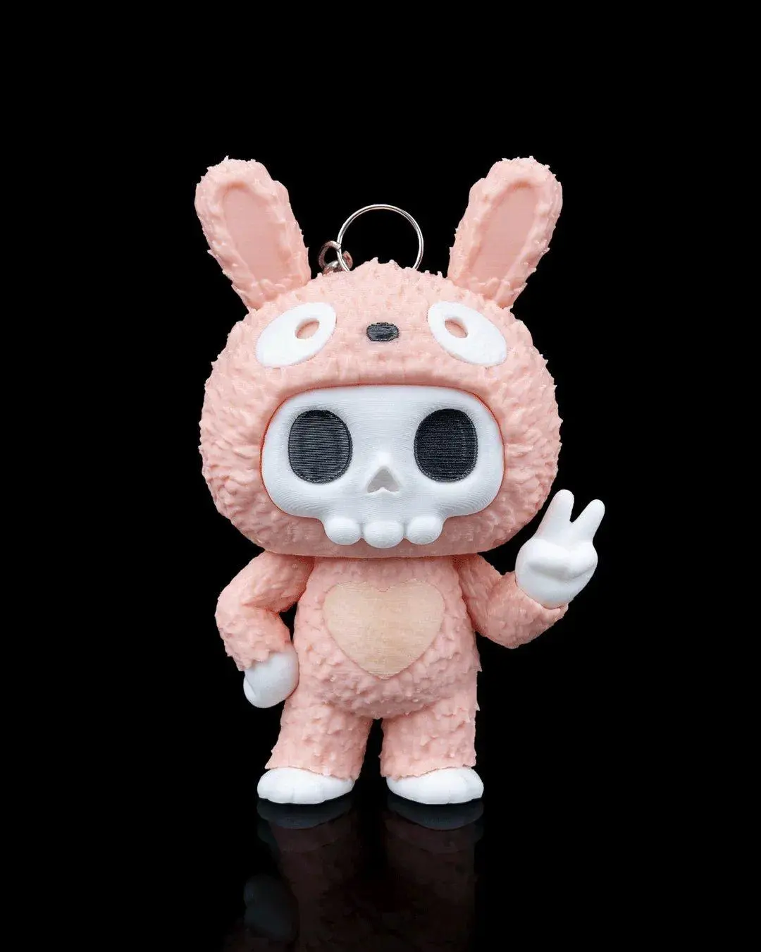 Tuff the Skubbie – 3D Printed Bunny Skeleton Keychain | Cute & Creepy Collectible Figurine for Goth & Kawaii Fans