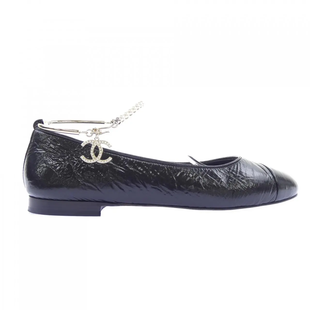 Pre-owned CHANEL Lambskin Small Leather Goods Ballerina Shiny Flats