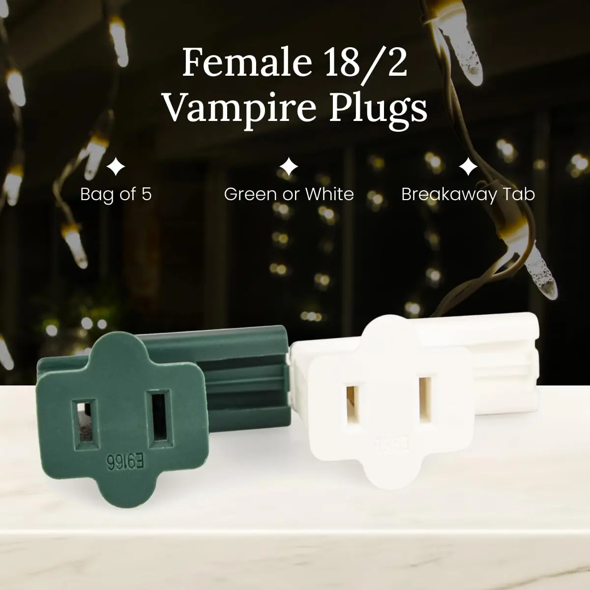 18/2 Female Slide On Plug, SPT-1, Break Away Tab, Green - Bag of 5