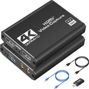 4K HDMI Capture Card for Streaming, Full HD 1080P 60FPS USB Cam Link  Audio Video Capture Card  /PS5/3ds//PS4 (Black)