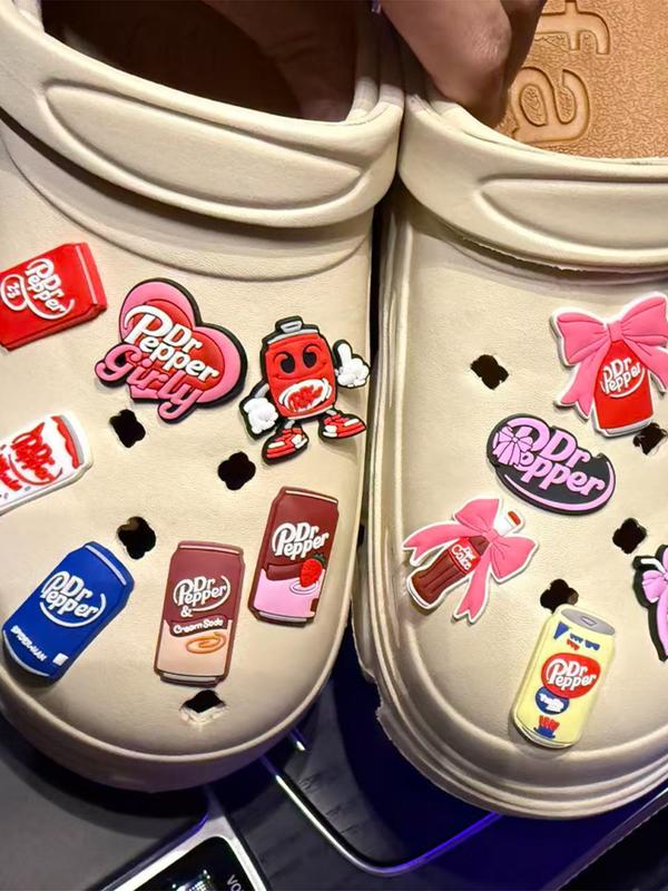 13-Piece Dr Pepper Drinks Series Shoe Accessories Set, Shoe Charms For Clogs Shoe Decoration Premium Quality Popular Shoe Accessories for Great Gift