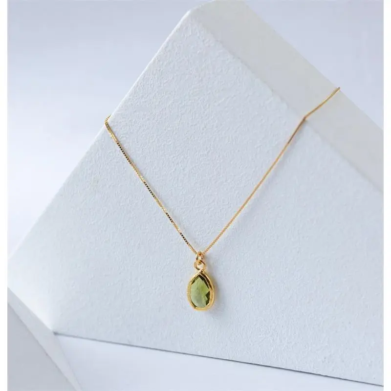 Necklace, August Birthstone Necklace, Peridot Teardrop Necklace, Elegant Necklaces, Gift For Her