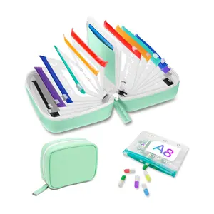A8 Weekly Pill Organizer 14 Compartments Twice Daily Travel Pill Case Waterproof Medicine Storage with Color Pouches  Healthcare