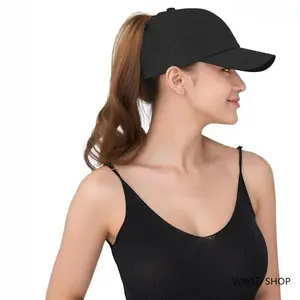 Women's Adjustable Strap Criss Cross Baseball Cap - Quick-Drying Unisex High Messy Bun Ponytail Cap for Outdoor Sports & Daily Wear,summervibes