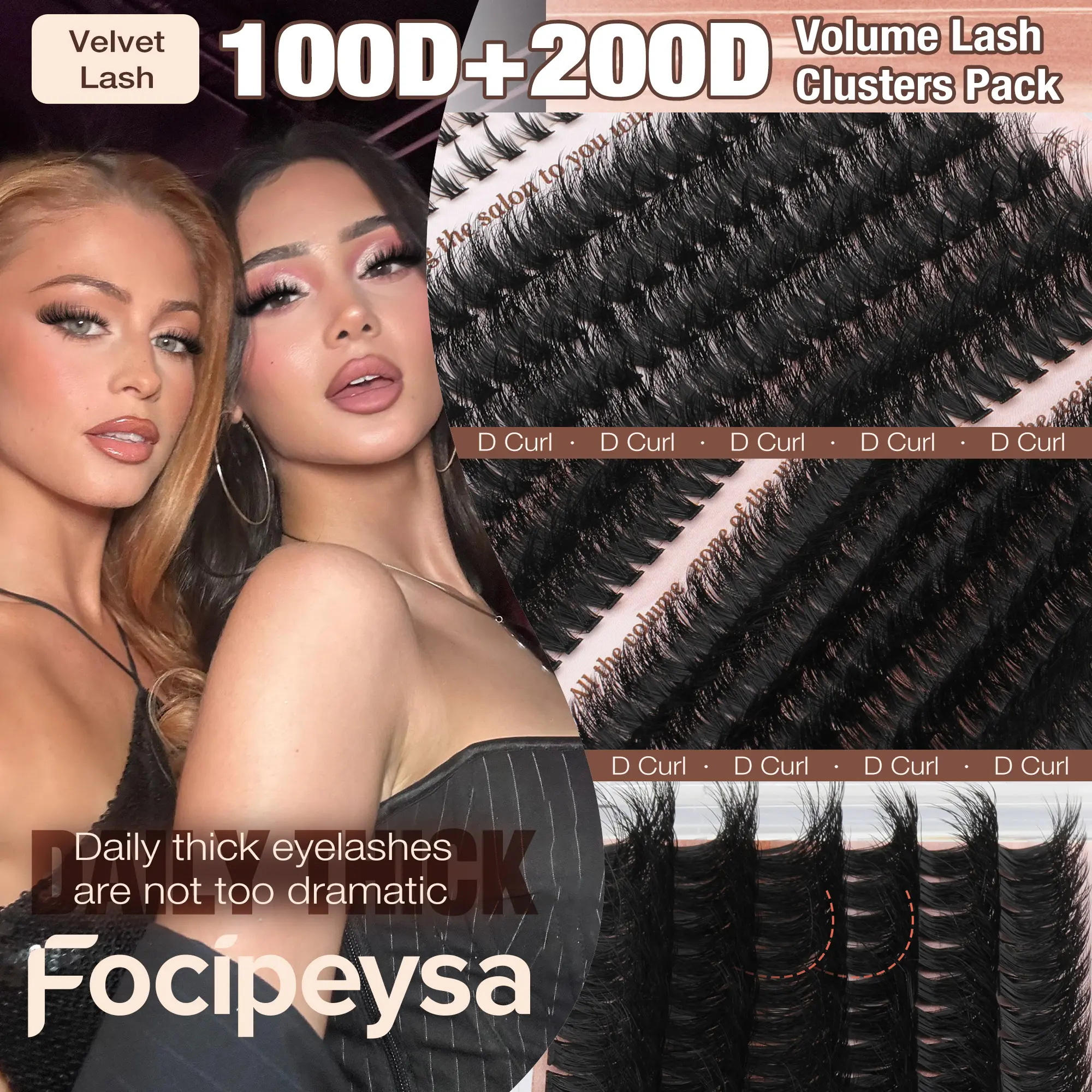 Focipeysa Velvet Lashes |Professional Salon Lash Extensions Look, Home ...