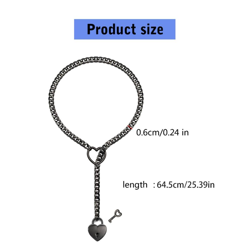 Chic Heart Locker Pendant Necklace With Key Adjustable Y for Women