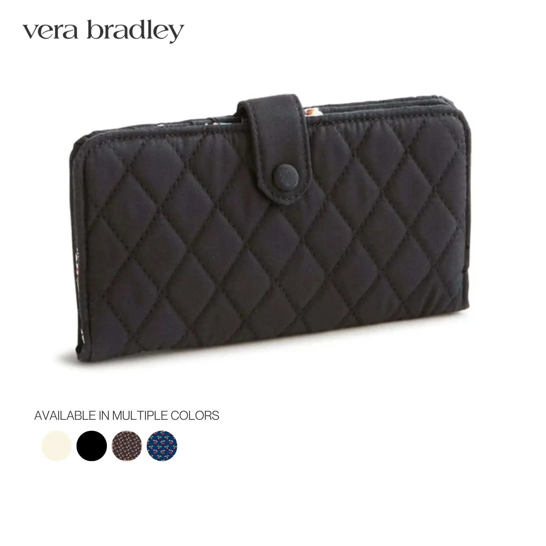 Vera Bradley Tab Wallet | Cotton Wallet with 13 Card Slots, ID Window, Bill Pockets & Zip Pocket Vera Bradley Tab Wallet | Cotton Wallet with 13 Card Slots, ID Window, Bill Pockets & Zip Pocket