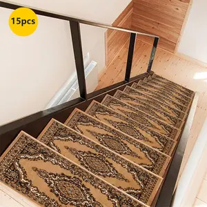 Non-Slip Stair Carpet, Step Protection Carpet, Decorative Bordered Stair Mat for Home Decoration & Bedroom Accessories - Suitable for Indoor, Outdoor Stairs & Multiple Scenarios. Non Slip Rugs