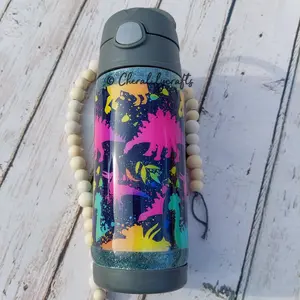 12oz Colorful Dinos Water Bottle - Perfect for Kids and Adults