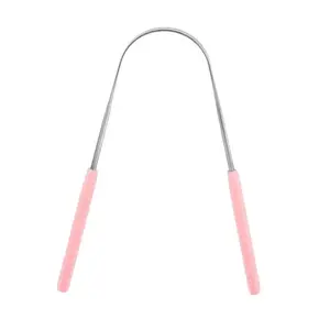 Stainless Steel Tongue Scraper, U Shaped Tongue Scraper Cleaner for Fresher Breath, Oral Cleaner Removes Tongue Coating, Valentine's Day Gift