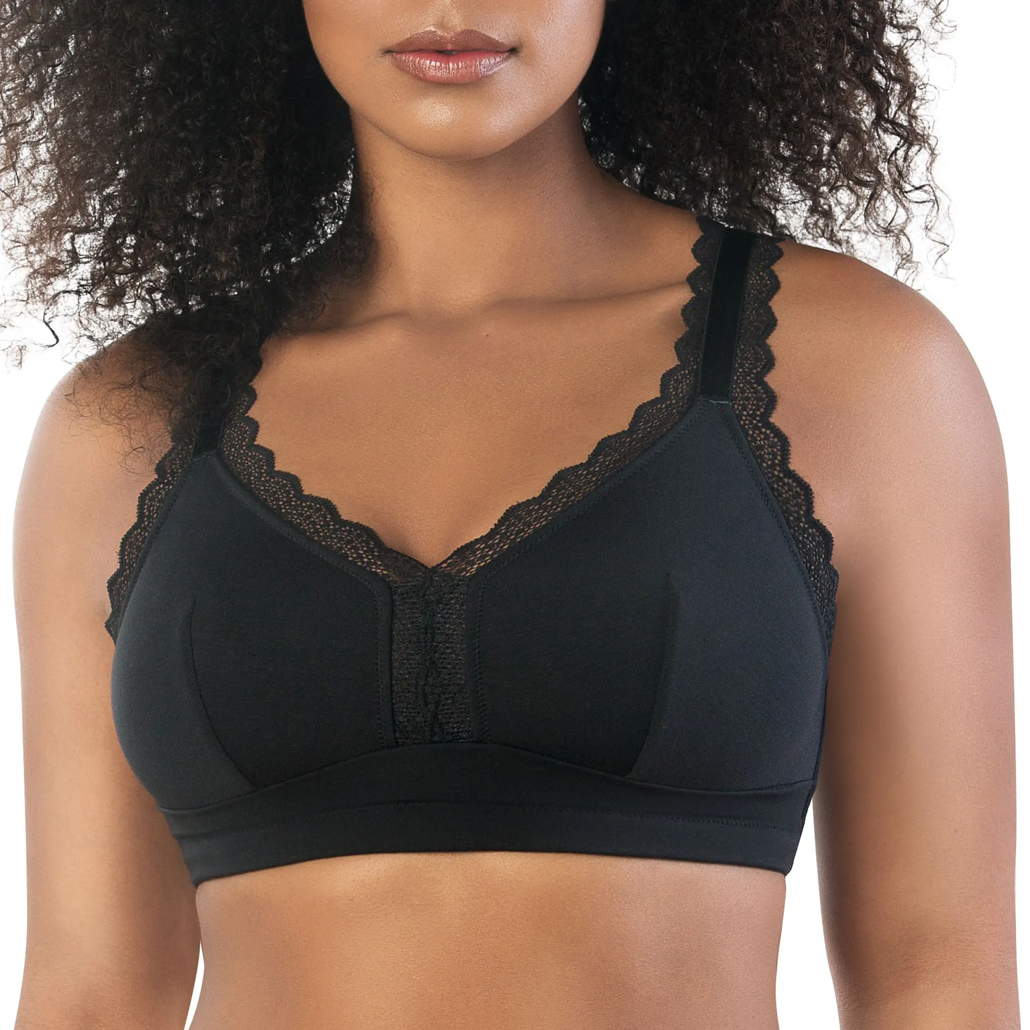 PARFAIT Dalis P5641 Womenswear Full Busted and Curvy Elegant and Feminine Sexy Lace Trim and Light Soft Comfortable Modal Fabric Everyday Basic Comfy Wire Free or Wireless Bralette Bra Racerback Spandex