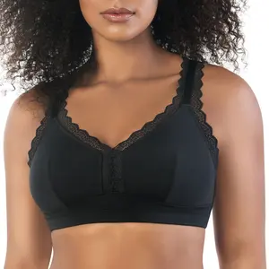 PARFAIT Dalis P5641 Womenswear Full Busted and Curvy Elegant and Feminine Sexy Lace Trim and Light Soft Comfortable Modal Fabric Everyday Basic Comfy Wire Free or Wireless Bralette Bra Racerback Spandex
