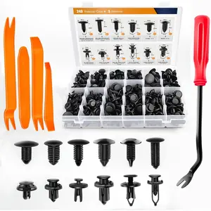 240PCS Bumper Retainer Clips, Car Plastic Rivets, Fasteners, Push Retainer Kit, 12 Popular Sizes, Auto Push Pin Rivets Set - Door Trim Panel Fender Clips for GM, Ford, Toyota, Honda, Chrysler.