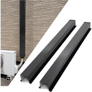 6 x 4 Metal Line Cover Set Compatible with Mini Split and Central Air Conditioner & Heat Pump Universal Fit AC Mini Split Line Set Cover Steel Heavy Duty 2 Pcs