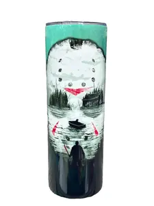 Jason - Crystal Lake - 20oz oz 20 oz. 20oz. Skinny Sublimation Tumbler - Amy's Tumbler Junkies - Your Favorite Tumbler Shop!