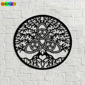 1pc Celtic Tree of Life Metal Wall Art, Intricate Celtic Knot Statue Mural, Ideal Gift for New Year, Easter, Celtic Culture Enthusiasts, Perfect for Living Room Wall & Garden Fence, Unique Home & Outdoor Decor