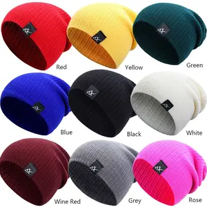 Winter Hats New Beanies Knitted Solid Cute Hat for Women Men  Autumn Female Baggy Cap Warmer Bonnet Ladies Casual Cap
