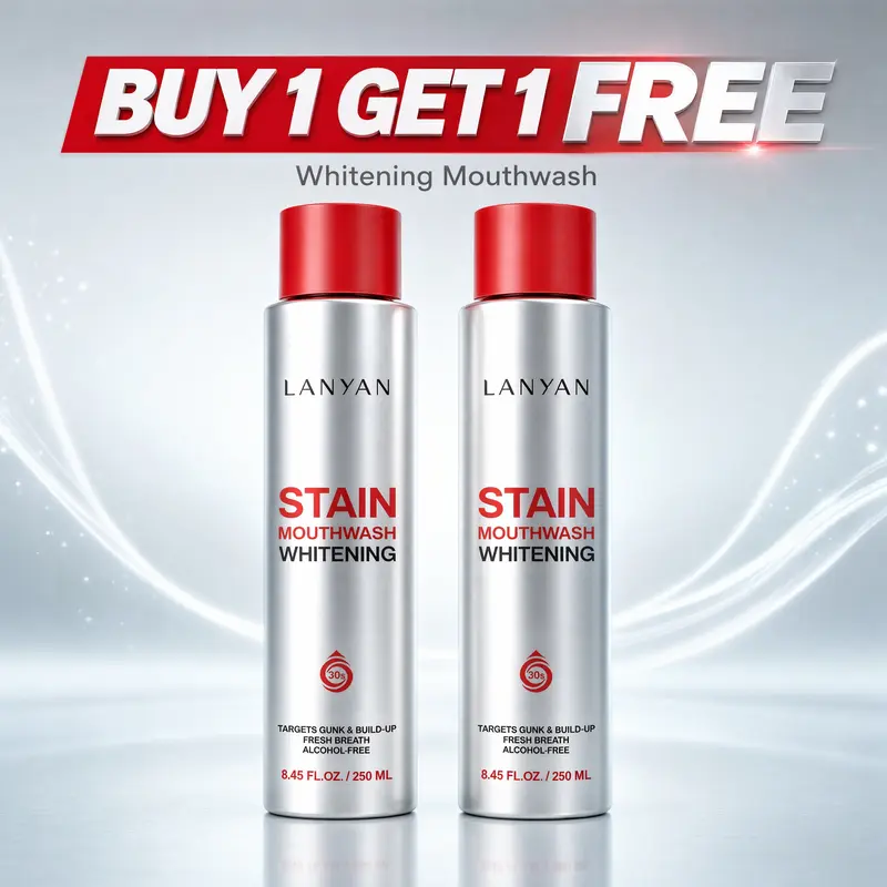 [BUY 1 GET 1 FREE] Alcohol-Free Gentle Formula Oral Care Mouthwash Bottle Set, Peppermint Flavor, Deep Cleaning Oral Rinse Cleanser, Bad Breath Fighter, Stain Remover, Smile Enhancing Whitening Mouthwash, Deep Cleaning Mouthwash
