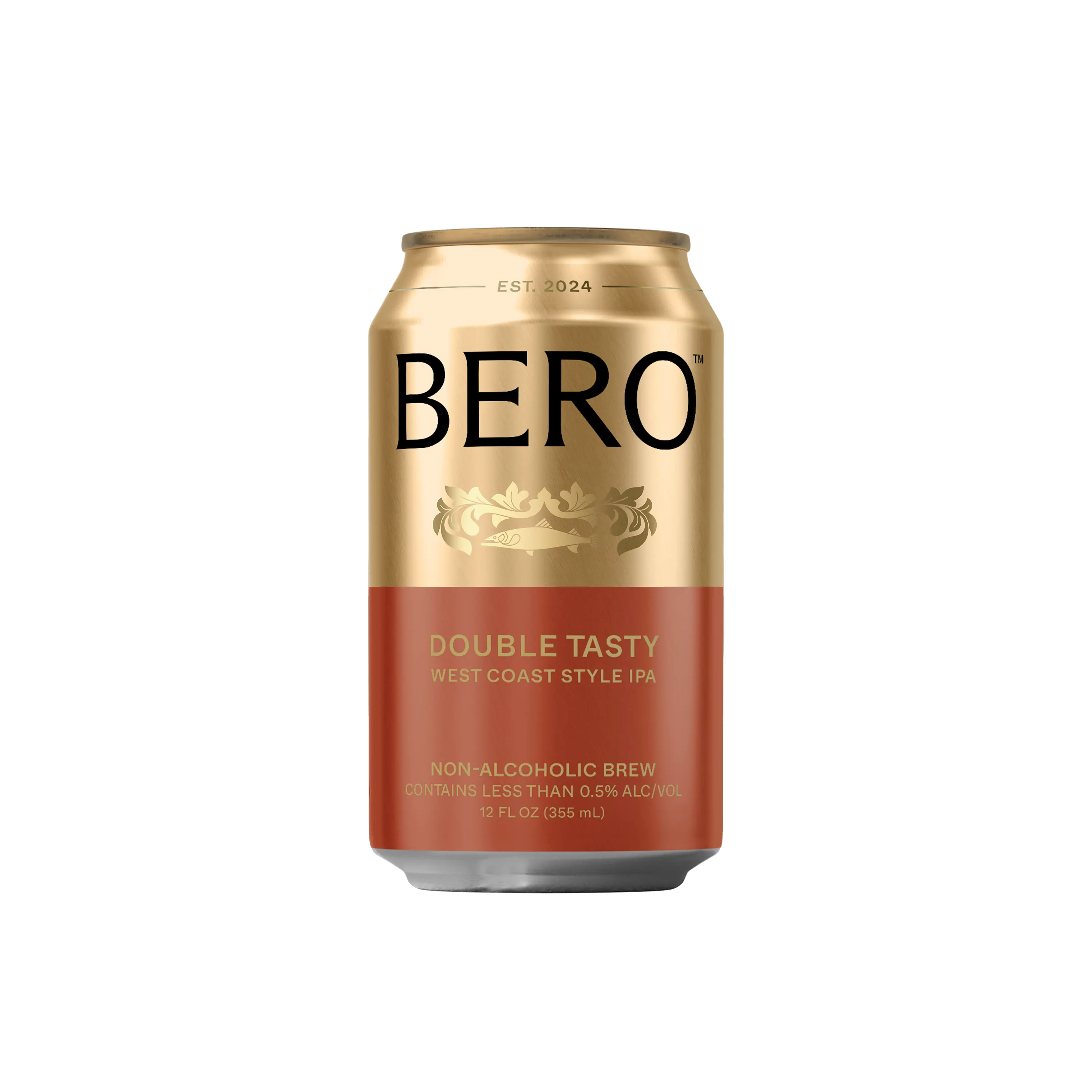 BERO Double Tasty West Coast Style IPA Non-Alcoholic Beverage with Bold Bitterness & Citrus Pine Notes 12 fl oz Ideal for IPA Lovers